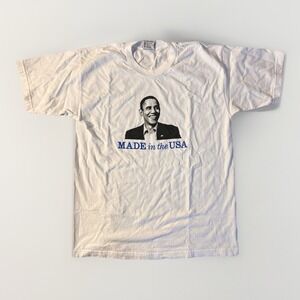 Vtg Barack Obama 2008 Birth Certificate Made in USA Graphic Shirt - Large